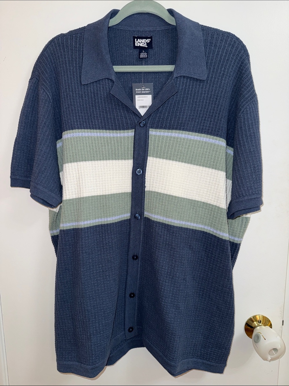 Lands End Button Up Sweater Polo
